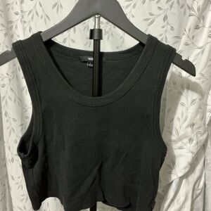 Vans Black Ribbed Cropped Tank Top